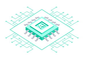 arquivo png de circuito de tecnologia de inteligência artificial verde