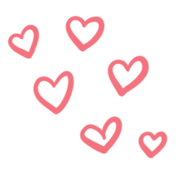 Doodle Hearts Graphic png