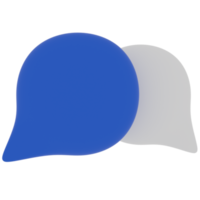 Speech Bubble with Blue and White Color 3D Illustration png