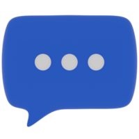 Speech Bubble with Blue and White Color 3D Illustration png