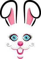 Kawaii Rabbit face.Rabbit symbol of 2023 year.Vector illustration vector