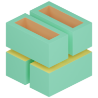 cubo 3d illustrazione png