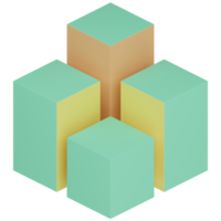 ilustração 3d do cubo png