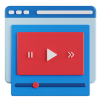 Online Video Player 3D Illustration png