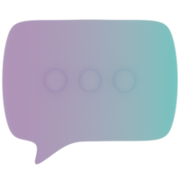 bulle de dialogue avec illustration 3d de couleur dégradée png