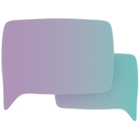 bocadillo de diálogo con ilustración 3d de color degradado png