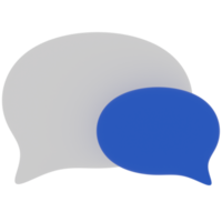 bocadillo de diálogo con ilustración 3d en color azul y blanco png