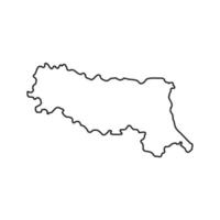 mapa de emilia romagna. región de italia. ilustración vectorial vector