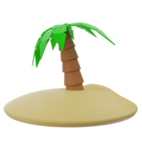 Ilustración 3d de árbol de coco png