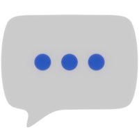 Speech Bubble with Blue and White Color 3D Illustration png