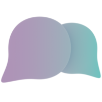 bulle de dialogue avec illustration 3d de couleur dégradée png