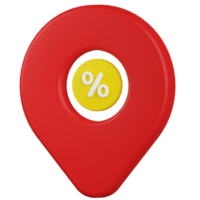 Discount Location 3D Illustration png