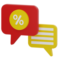 Discount Message 3D Illustration png