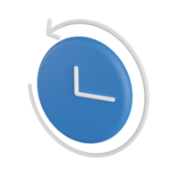 Return Time 3D Illustration png