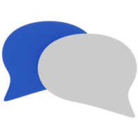 Speech Bubble with Blue and White Color 3D Illustration png