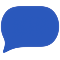 Speech Bubble with Blue and White Color 3D Illustration png