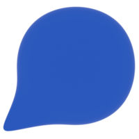bulle de dialogue avec illustration 3d de couleur bleu et blanc png