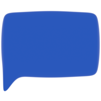 bocadillo de diálogo con ilustración 3d en color azul y blanco png