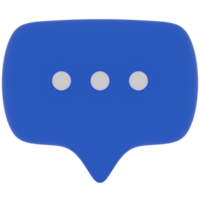 Speech Bubble with Blue and White Color 3D Illustration png