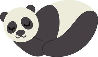 Sleepy panda image isolated on white background. Vector illustration. Cute design element for decoration