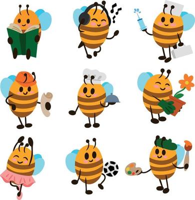 Game set user interface of honey bee setting menu Vector Image