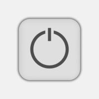 Grey power button icon. Vector illustration.