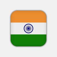India flag, official colors. Vector illustration.