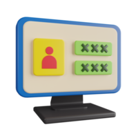 User Login 3D Illustration png