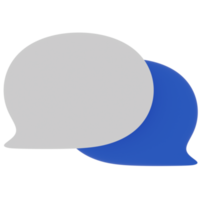 bulle de dialogue avec illustration 3d de couleur bleu et blanc png