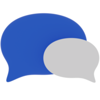 Speech Bubble with Blue and White Color 3D Illustration png