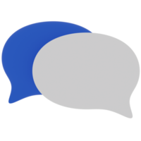 bulle de dialogue avec illustration 3d de couleur bleu et blanc png