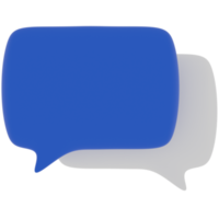 Speech Bubble with Blue and White Color 3D Illustration png