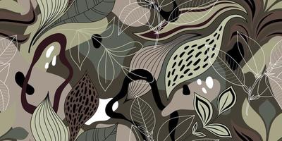 fondo de menta sin costura vectorial con manchas abstractas de colores y ramitas vector