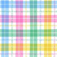 Pastel Rainbow Cute Line Stripe Striped Plaid Checkered Scott Tartan Gingham Bright Color Colorful Summer Cartoon Vector Seamless Pattern Textile Fabric Print Background