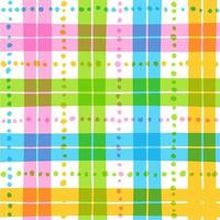 Pastel Rainbow Cute Line Stripe Striped Dash Line Dot Plaid Checkered Scott Tartan Gingham Bright Color Colorful Summer Cartoon Vector Seamless Pattern Textile Fabric Print Background