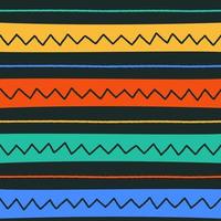 étnico tribal geométrico folk indio escandinavo gitano mexicano boho africano ornamento textura sin costura patrón zigzag punto línea horizontal rayas color impresión textiles fondo vector ilustración