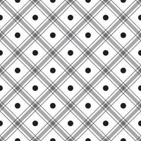 Cute Polkadot Circle Round Dot Geometry Element Black White Grey Diagonal Stripe Striped Line Tilt Checkered Plaid Tartan Buffalo Scott Gingham PatternSquare Background Vector Cartoon Illustration