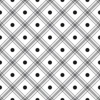 Cute Polkadot Circle Round Dot Geometry Element Black White Grey Diagonal Stripe Striped Line Tilt Checkered Plaid Tartan Buffalo Scott Gingham PatternSquare Background Vector Cartoon Illustration