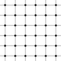 Black and White BW Cute Polkadot Circle Round Geometry Dash Line Scott Checkered Plaid Tartan Gingham Pattern Square Background Vector Cartoon Illustration Tablecloth, Picnic Mat wrap paper, Fabric