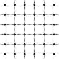 Black and White BW Cute Polkadot Circle Round Geometry Dash Line Scott Checkered Plaid Tartan Gingham Pattern Square Background Vector Cartoon Illustration Tablecloth, Picnic Mat wrap paper, Fabric