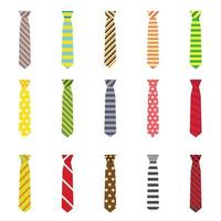 Set of Ties Isolated on White Background. vector