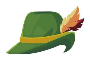 oktoberfest hat with feather vector