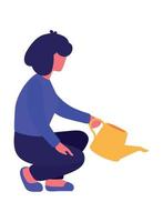 woman with watering can vector