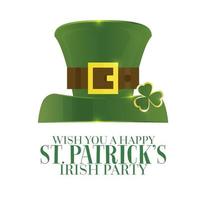 Typographic Saint Patrick's Day Retro Background with Green Hat. vector
