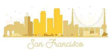 San Francisco City skyline golden silhouette. vector