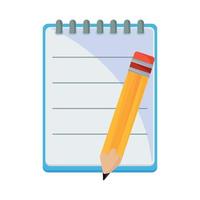 school notepad and pencil vector