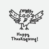 Happy Thanksgiving with Cartoon Turkey. vector