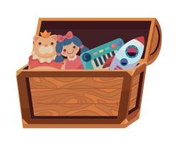 toys box cartoon vector