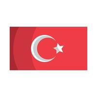 icono de la bandera de Turquía vector