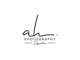 Letter AH Signature Logo Template Vector